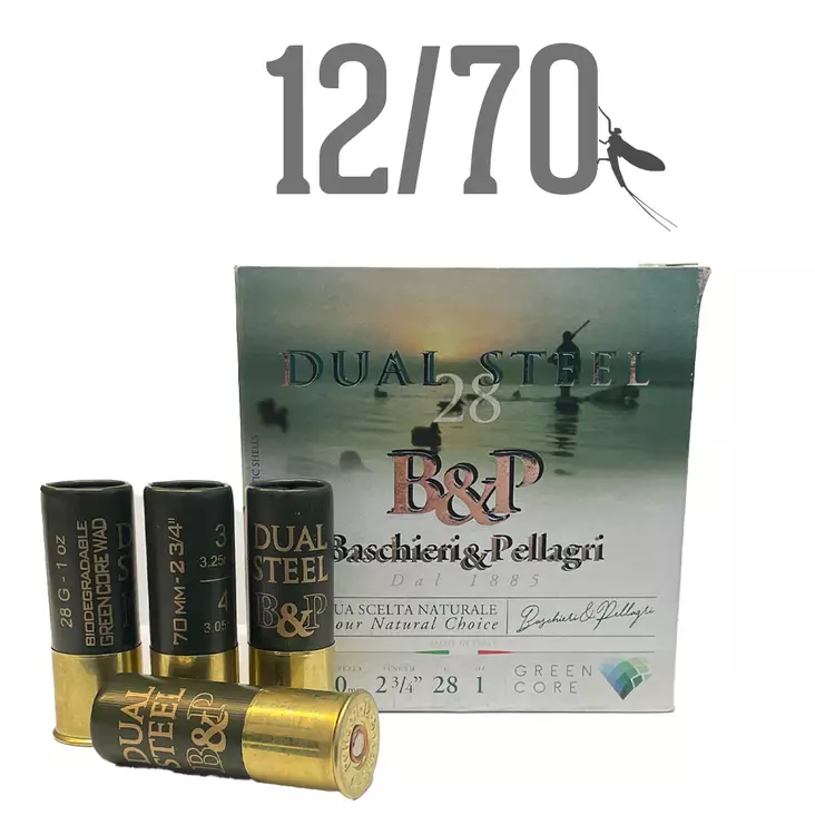 12/70 B&P Dual Steel 28g 25pcs - Metsästyspatruunat, teräs - 103610 - 1