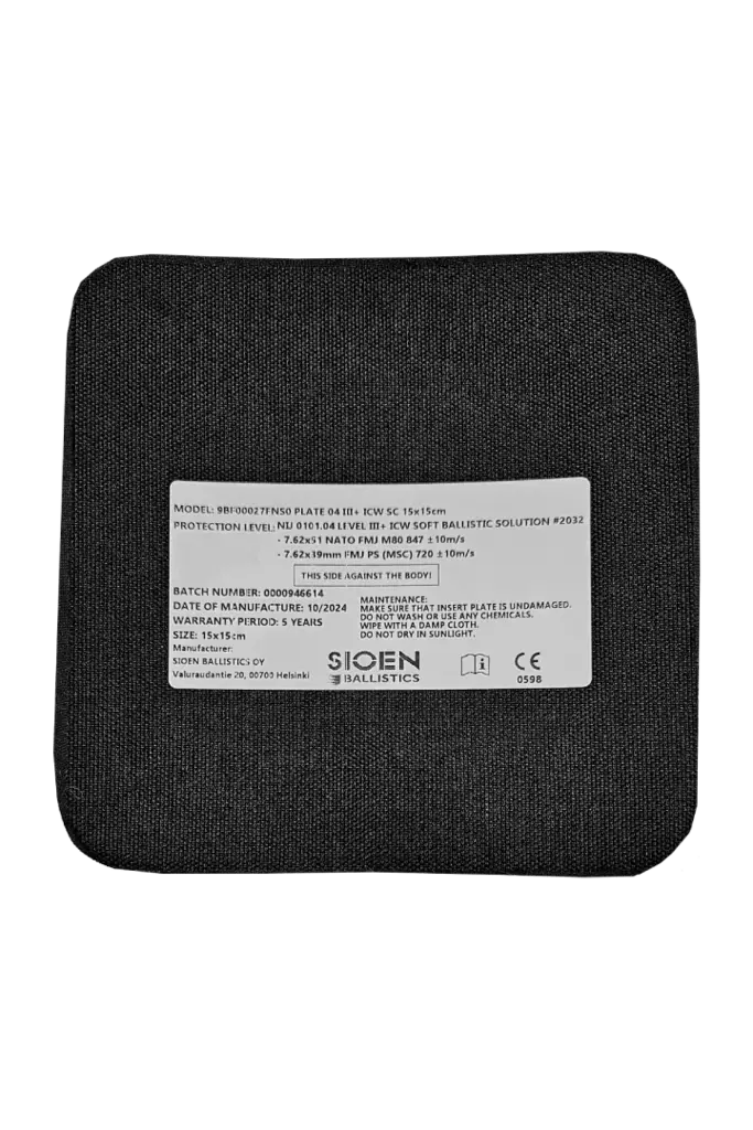 Sioen Ballistics RESTAC NIJ III ICW 15x15cm - Lisäosat ja cummerbundit - 9BF00027FNS0 - 1