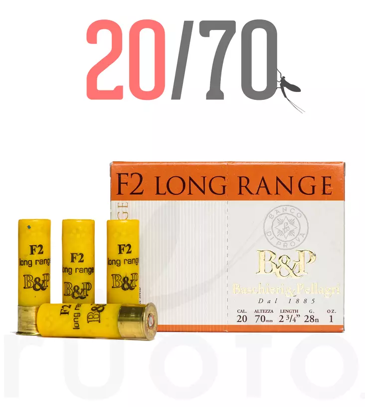 20/70 B&P F2 Long Range 28g 10pcs - Metsästyspatruunat, lyijy - 8033109434041 - 1