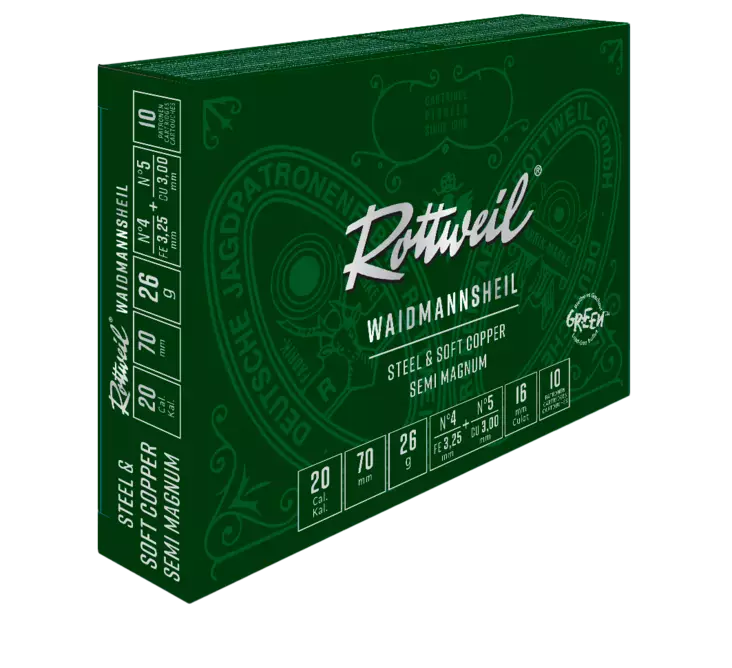 12/70 Rottweil Waidmannsheil FE&CU 2,75mm/3,2mm 30g 10pcs - Metsästyspatruunat, muut materiaalit - 4000294316302 - 1