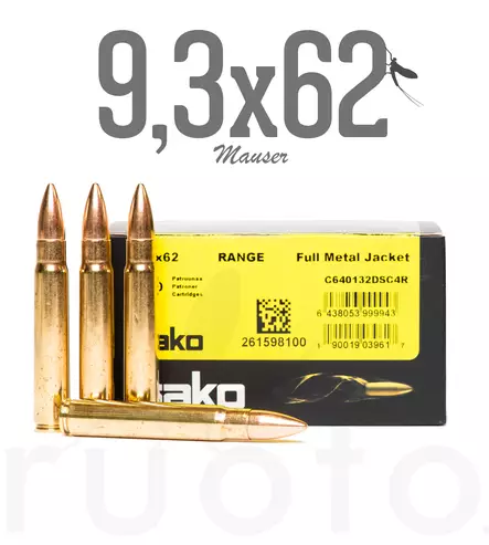 Sako Range FMJ 9,3x62 15,0g 50pcs - Patruunat 9,3 x 62 - 6438053999943 - 1