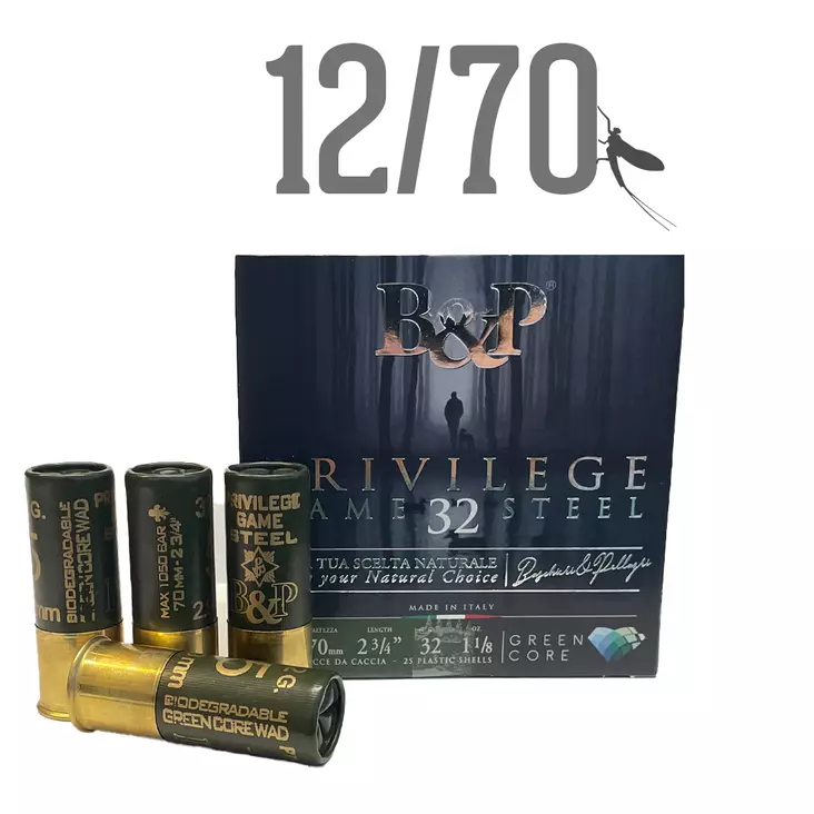 12/70 B&P Privilege Game steel 32g - Metsästyspatruunat, teräs - 103653 - 1