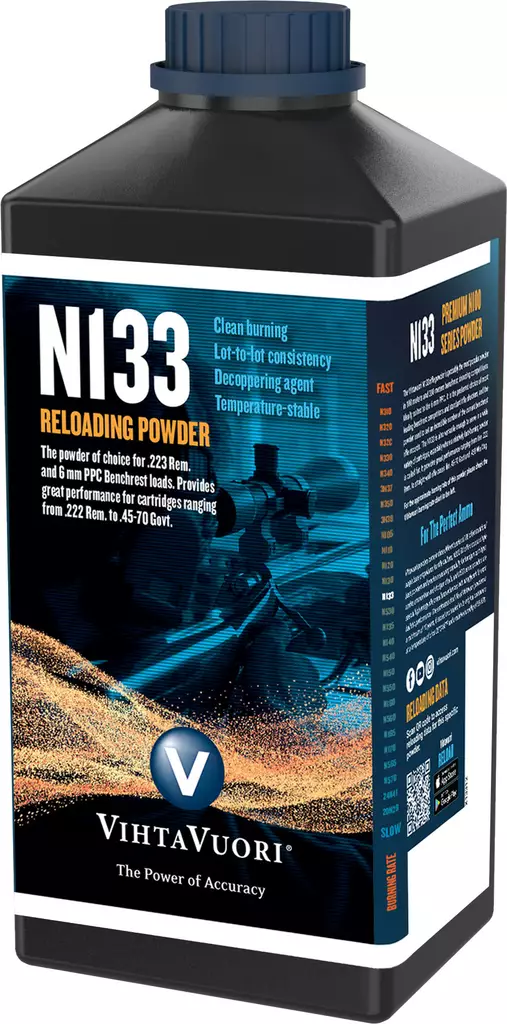 Vihtavuori Premium Gunpowder N133 1kg - 1 kg ruutipakkaukset - 6420615700043 - 1