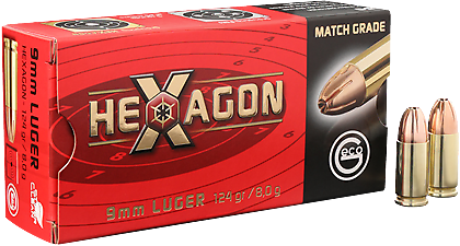 Geco HeXagon 9mm Luger 8,0g 50pcs - Patruunat 9x19 - 4000294188404 - 2