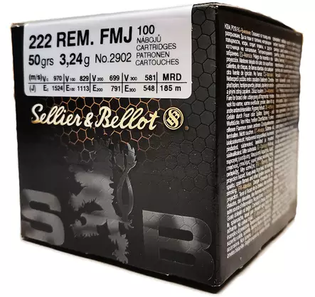 S&B FMJ .222 Rem 3,24g 100pcs - Muut kiväärikaliiperit urheiluammuntaan - 8590690335626 - 1