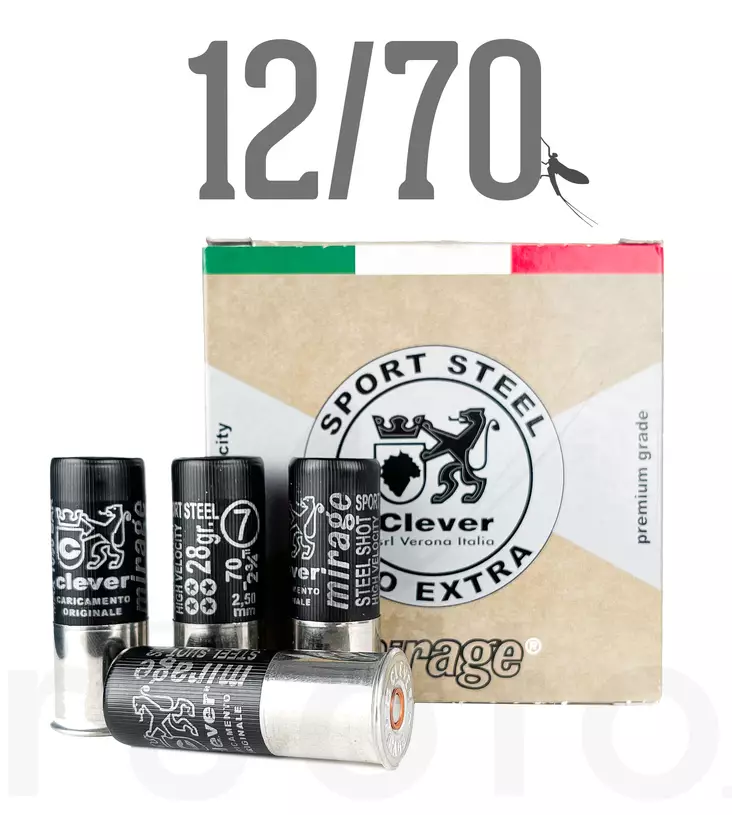 12/70 Clever Mirage T4 Soft Steel 7 28g 25pc - Teräs Skeet, Trap ja Sporting - 942507021396 - 2