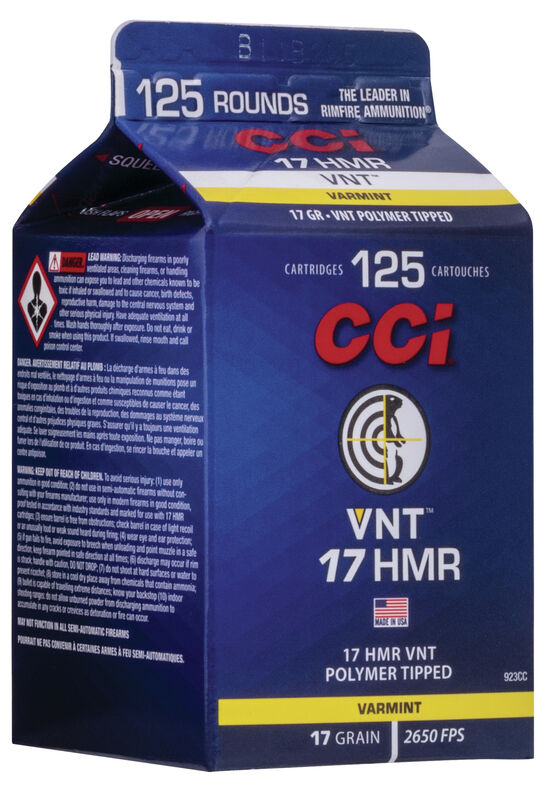 CCI VNT .17 HMR 1,1g 125pcs 808m/s - Patruunat 17 HMR - 604544655636 - 1