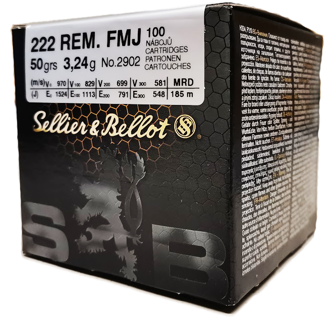 S&B FMJ .222 Rem 3,24g 100pcs - Muut kiväärikaliiperit urheiluammuntaan - 8590690335626 - 1