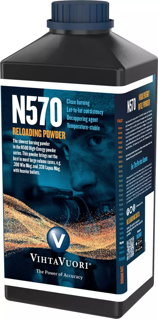 Vihtavuori Premium Gunpowder N570 1kg - 1 kg ruutipakkaukset - 6420615701217 - 1