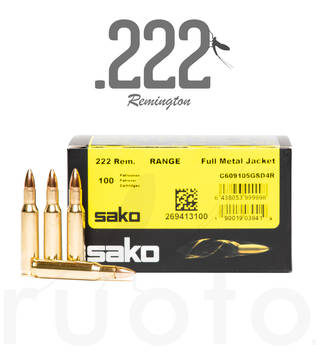 Sako Range FMJ .222Rem 3,2g - Patruunat 222 Remington - 6438053999998 - 1