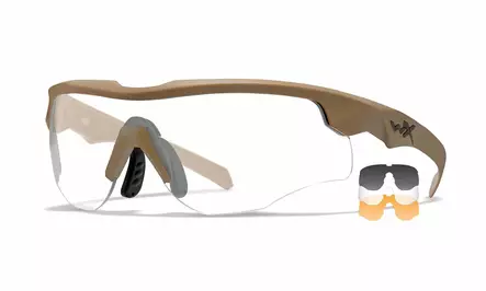 Wiley X WX Rogue Comm Grey & Clear & Light Rust - Matte Tan - Ampumalasit - 712316124348 - 1