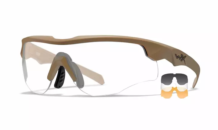 Wiley X WX Rogue Comm Grey & Clear & Light Rust - Matte Tan - Ampumalasit - 712316124348 - 1