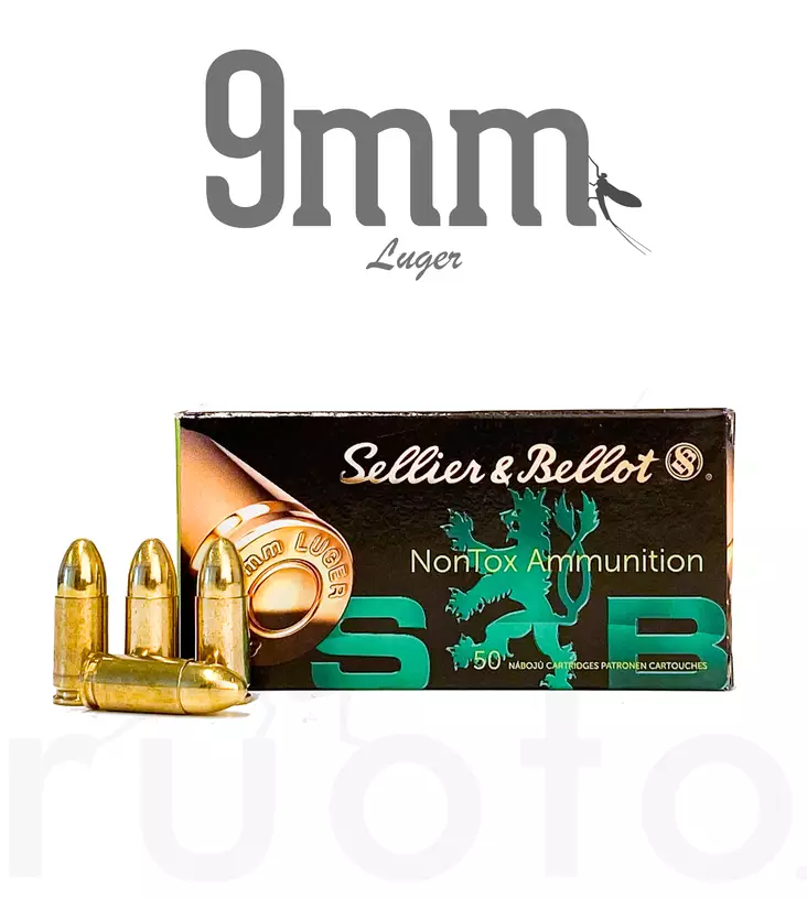 S&B NonTox 9mm Luger 8,0g 50pcs - Patruunat 9x19 - 8590690311569 - 1